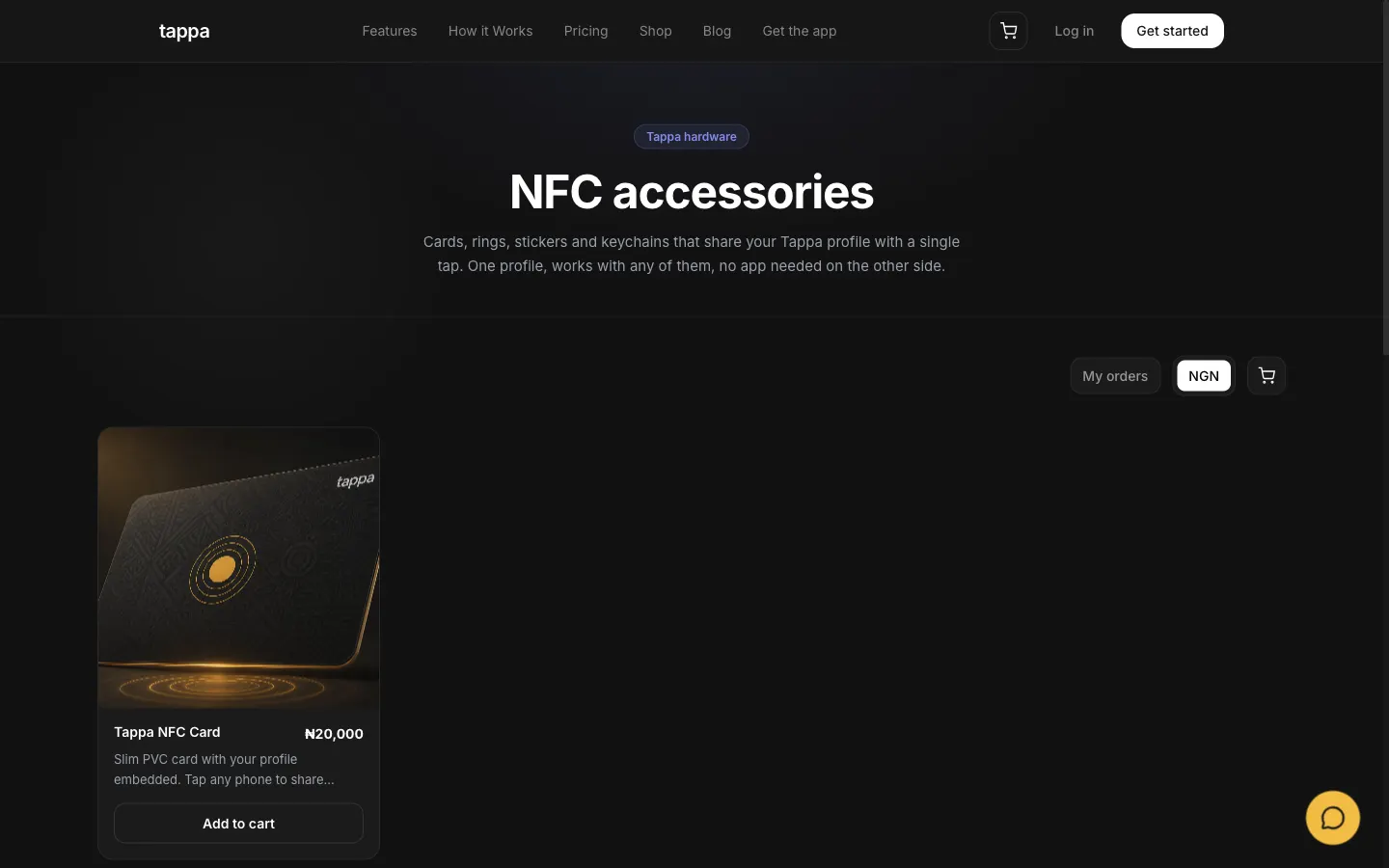The Tappa shop: NFC cards, rings, stickers and keychains
